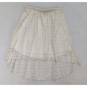 Maurices Women's Skirt Size L White Lace Hi-Low Boho Bohemian